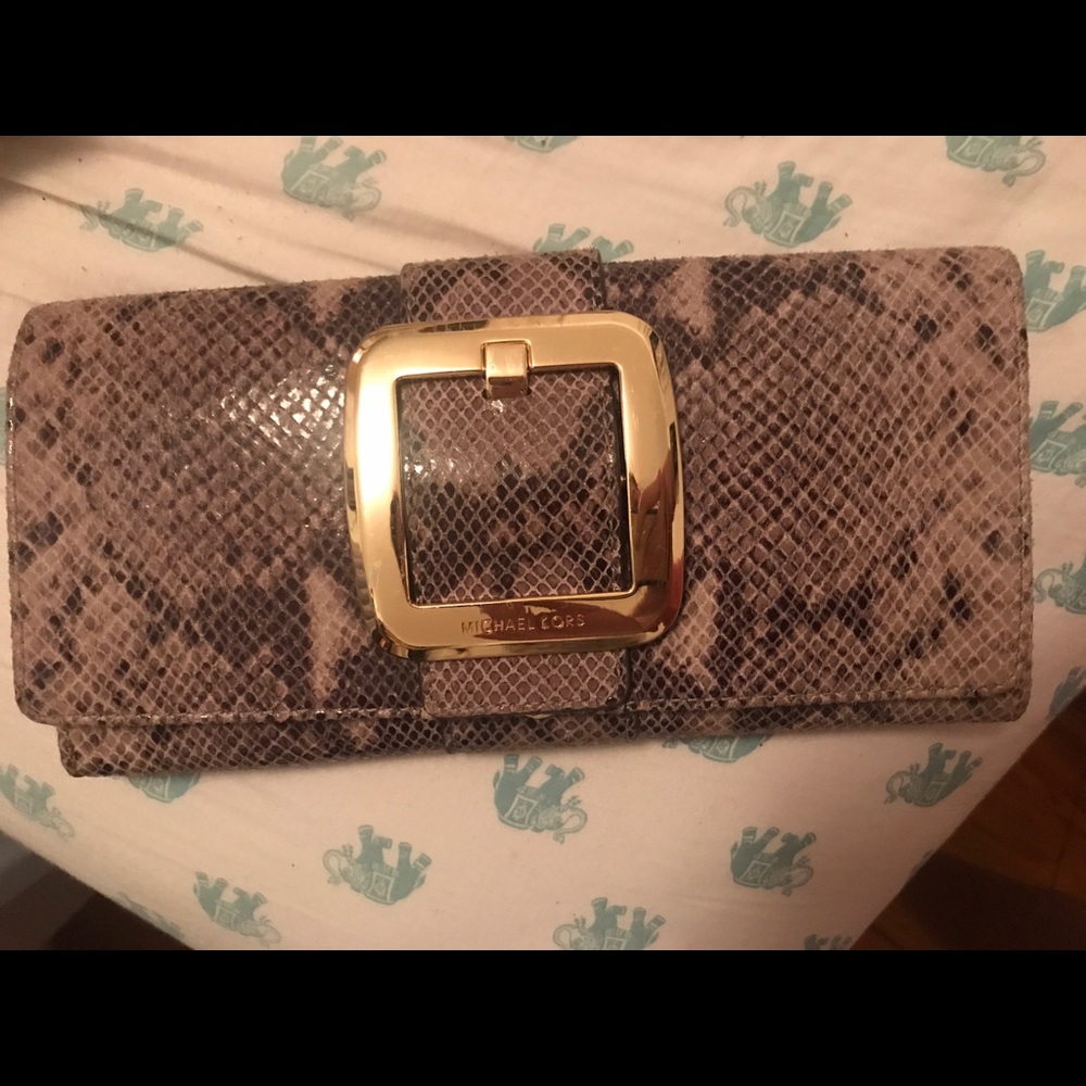 Leather Python Michael Kors Clutch